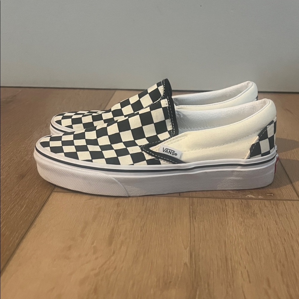 Vans Kids Black and White Checkered Slip-On Sneakers